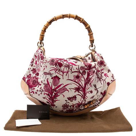 borsa flora peggy hobo gucci dimensioni|Gucci Multicolor Floral Canvas and Leather Peggy Bamboo .